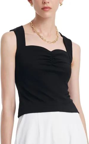 Women's Ribbed Sweater Tank Top Business Casual Slim Fitted Striped Knitted Tops