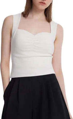 Women's Ribbed Sweater Tank Top Business Casual Slim Fitted Striped Knitted Tops