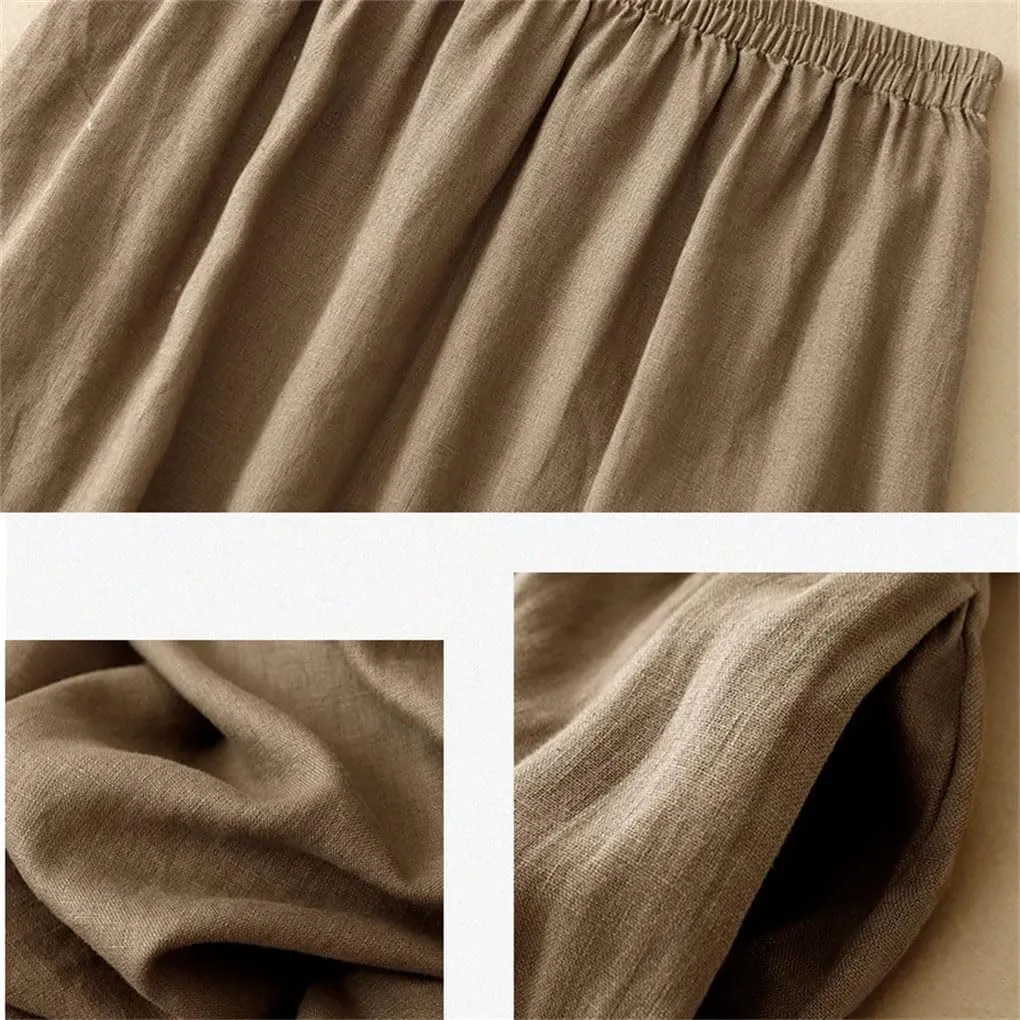 Women's Solid Color High-Waisted Skirt Female Simple and Classic Loose A-Line Skirt