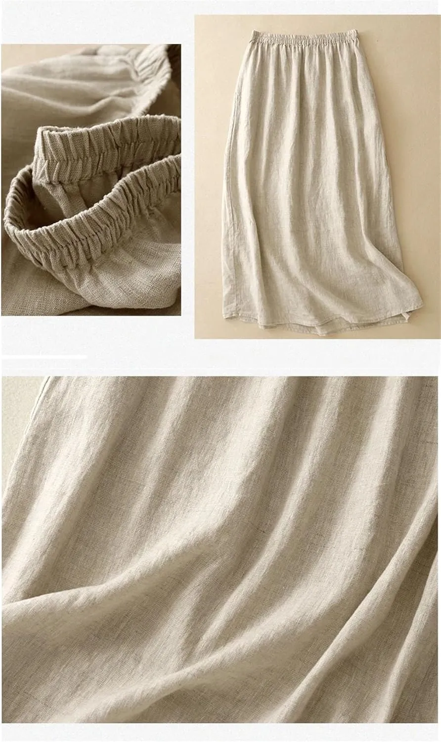 Women's Solid Color High-Waisted Skirt Female Simple and Classic Loose A-Line Skirt