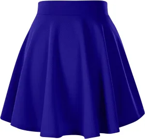Women's Summer High Waisted Skirts Tummy Control Pleated Athletic Skirts Mini Dress Basic Versatile Flared Skirt
