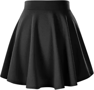 Women's Summer High Waisted Skirts Tummy Control Pleated Athletic Skirts Mini Dress Basic Versatile Flared Skirt