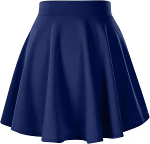 Women's Summer High Waisted Skirts Tummy Control Pleated Athletic Skirts Mini Dress Basic Versatile Flared Skirt
