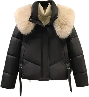 Women's Winter Parka Coat Versatile Cotton Padded Outerwear Fashion Elegant Down Cotton Jacket
