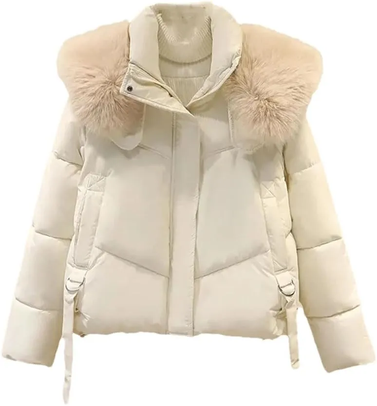 Women's Winter Parka Coat Versatile Cotton Padded Outerwear Fashion Elegant Down Cotton Jacket