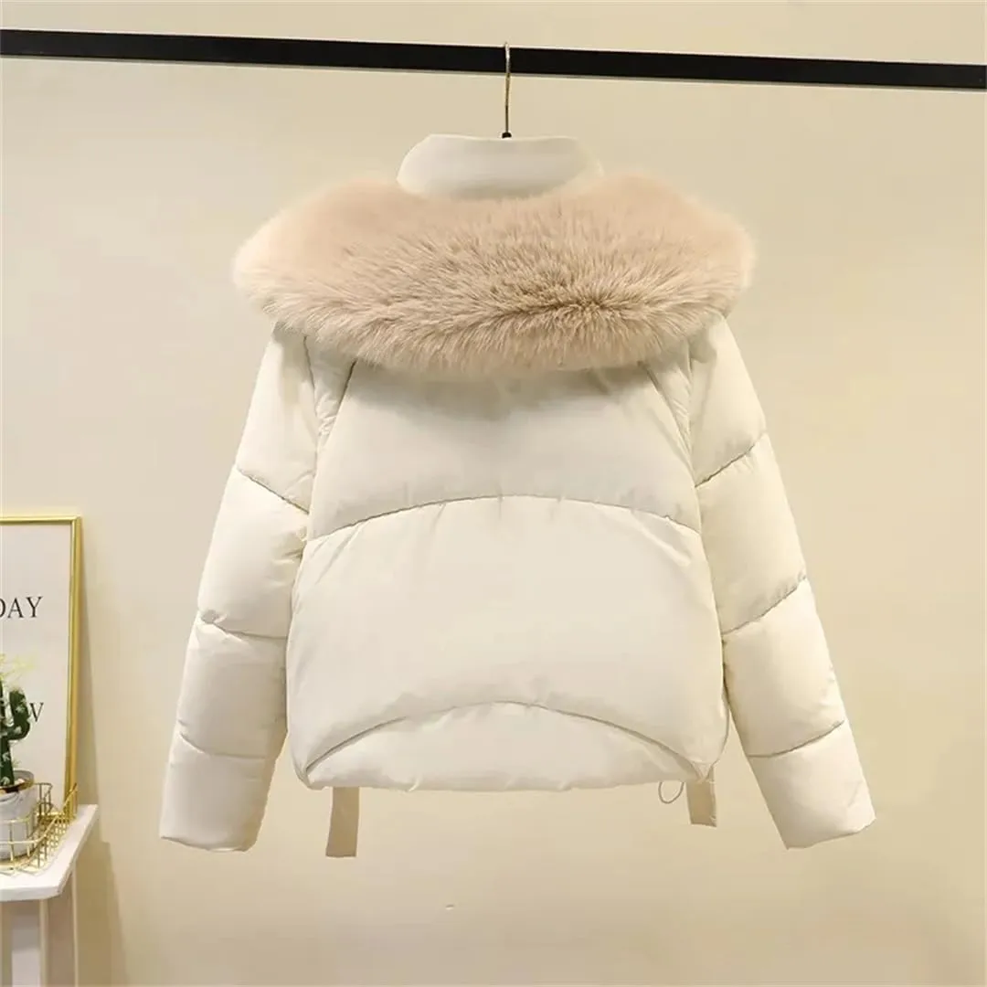 Women's Winter Parka Coat Versatile Cotton Padded Outerwear Fashion Elegant Down Cotton Jacket