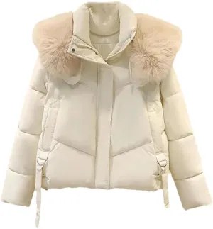 Women's Winter Parka Coat Versatile Cotton Padded Outerwear Fashion Elegant Down Cotton Jacket
