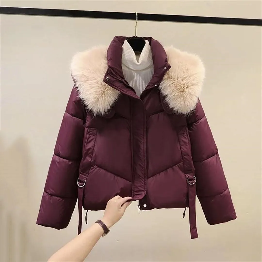 Women's Winter Parka Coat Versatile Cotton Padded Outerwear Fashion Elegant Down Cotton Jacket