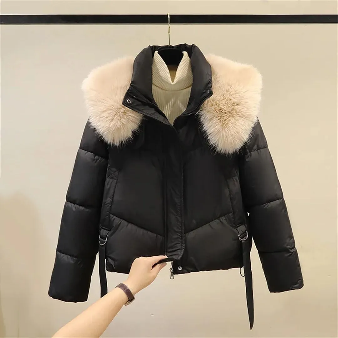 Women's Winter Parka Coat Versatile Cotton Padded Outerwear Fashion Elegant Down Cotton Jacket