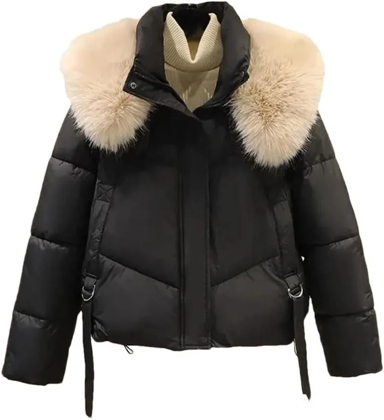 Women's Winter Parka Coat Versatile Cotton Padded Outerwear Fashion Elegant Down Cotton Jacket