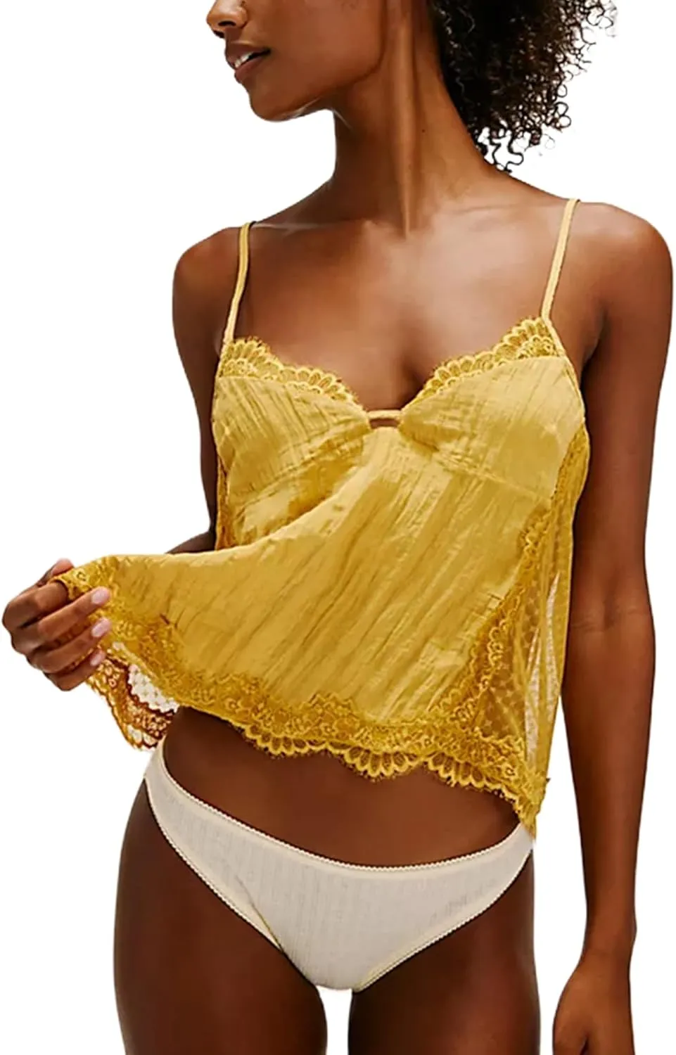 Womens Y2K V Neck Camisole Sexy Spaghetti Strap Lace Trim Going Out Tops Summer Basics Tank Tops Streetwear