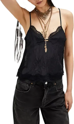 Womens Y2K V Neck Camisole Sexy Spaghetti Strap Lace Trim Going Out Tops Summer Basics Tank Tops Streetwear