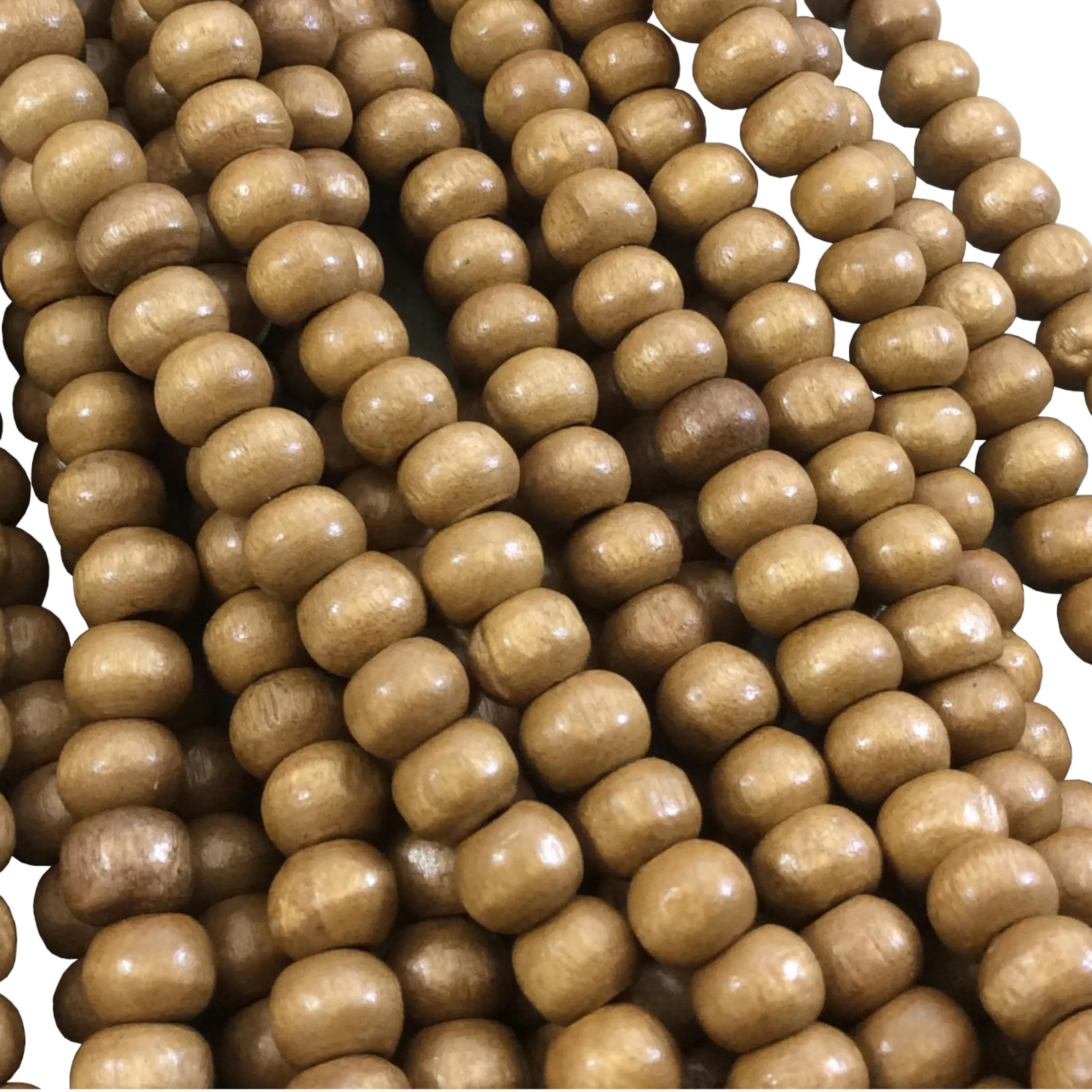 Wood Beads | Fawn Brown Colored Rondelle Wood Beads for Jewelry Making
