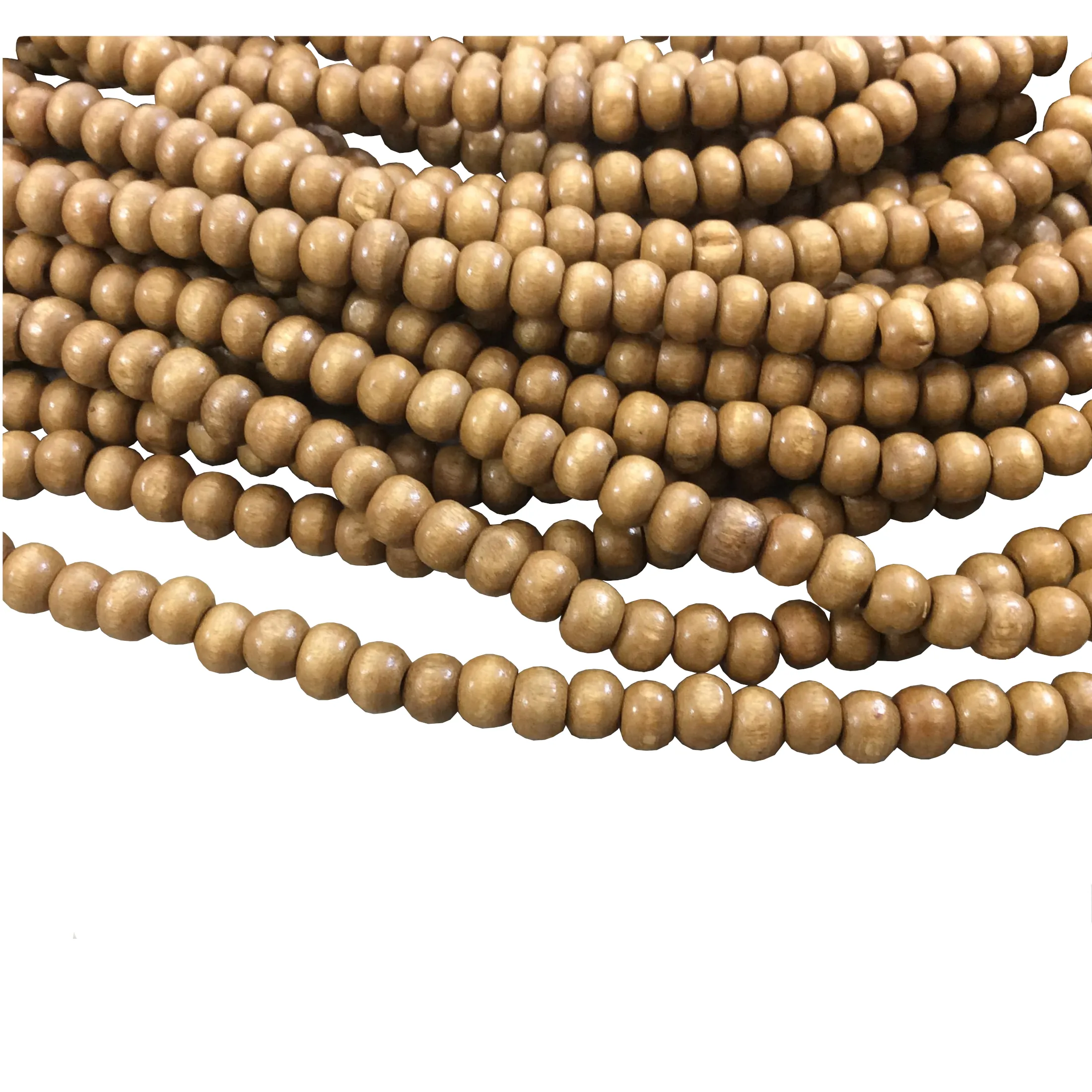 Wood Beads | Fawn Brown Colored Rondelle Wood Beads for Jewelry Making
