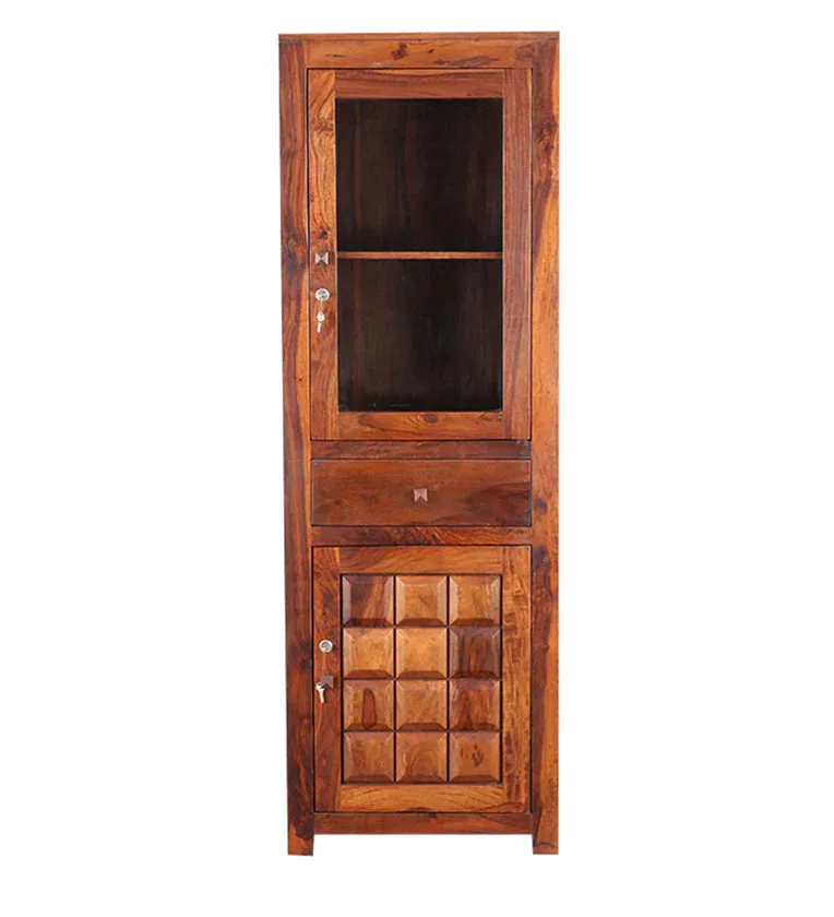 Woodrow Solid Wood Bar Cabinet in Natural Finish