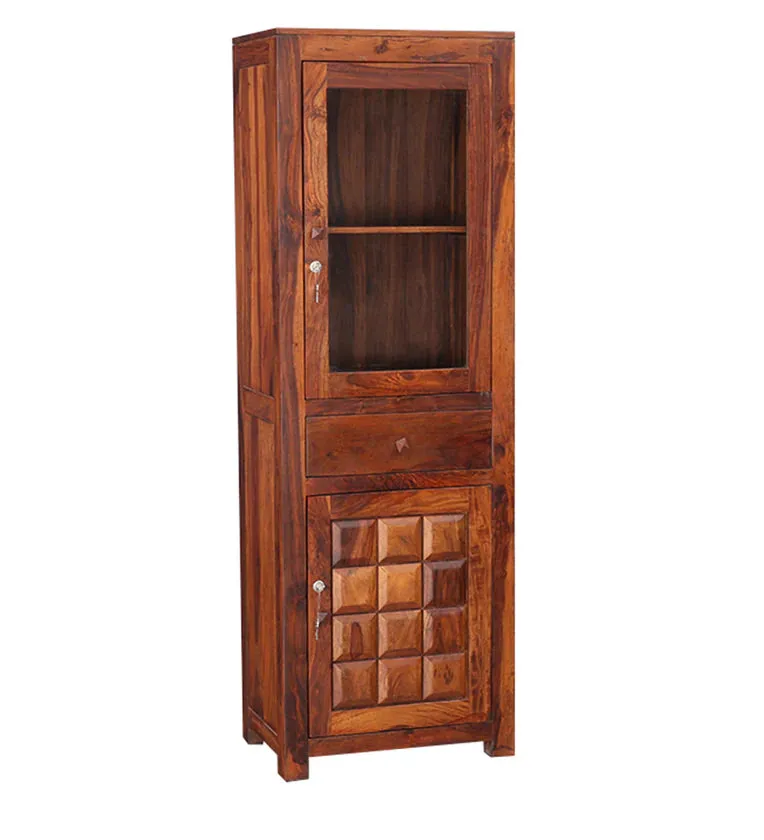 Woodrow Solid Wood Bar Cabinet in Natural Finish