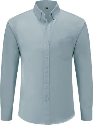 Wrinkle Free Dress Shirts for Men Button Down No Iron Long Sleeve Dress Shirt