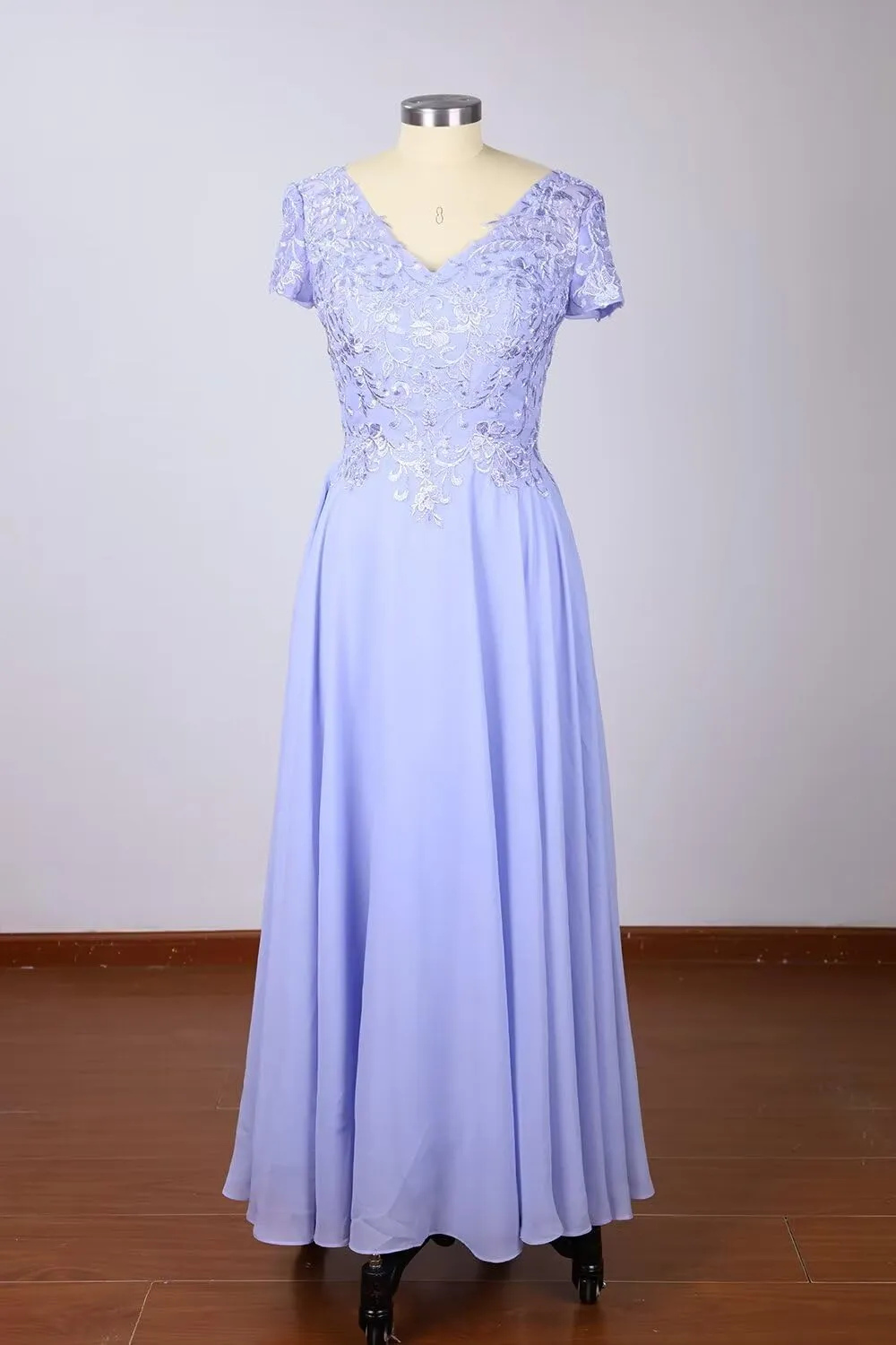 zcbang Mother of The Bride Groom Dresses Tea Length Short Sleeves Formal Evening Gown