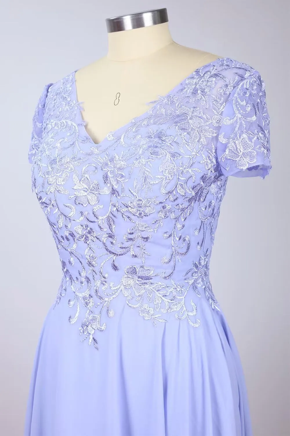 zcbang Mother of The Bride Groom Dresses Tea Length Short Sleeves Formal Evening Gown